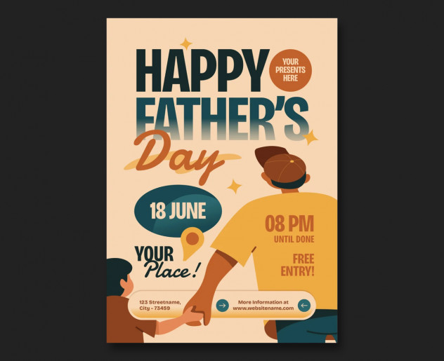 Preview of Happy Father's Day Flyer Template