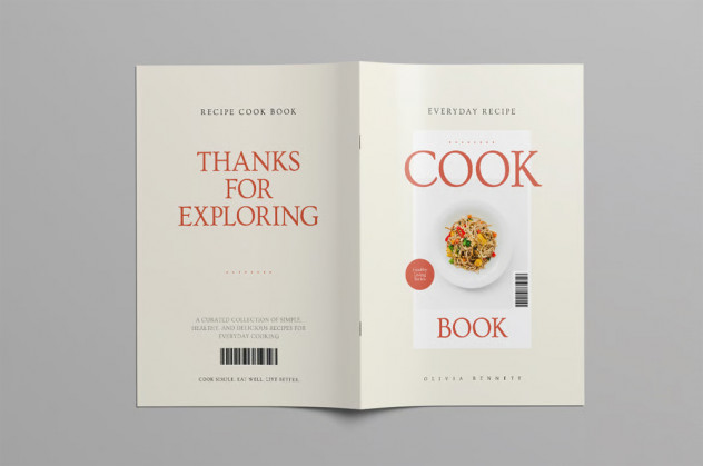 Recipe Book Template &ndash; InDesign, Affinity, Canva main preview