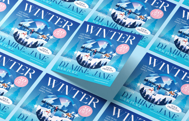 Seasonal Winter Flyer Template preview #3
