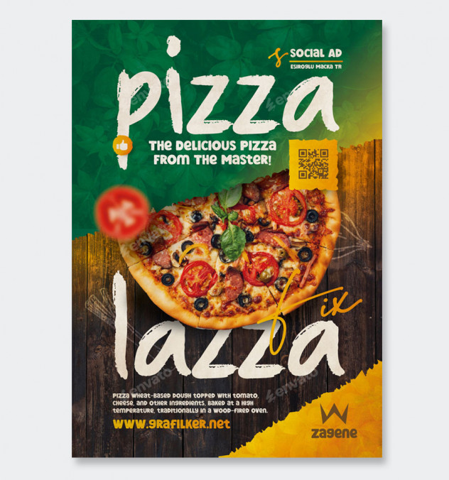 Pizza Restaurant Flyer Template PSD, INDD - product preview 0