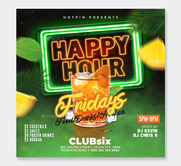 Happy Hour Flyer Template PSD