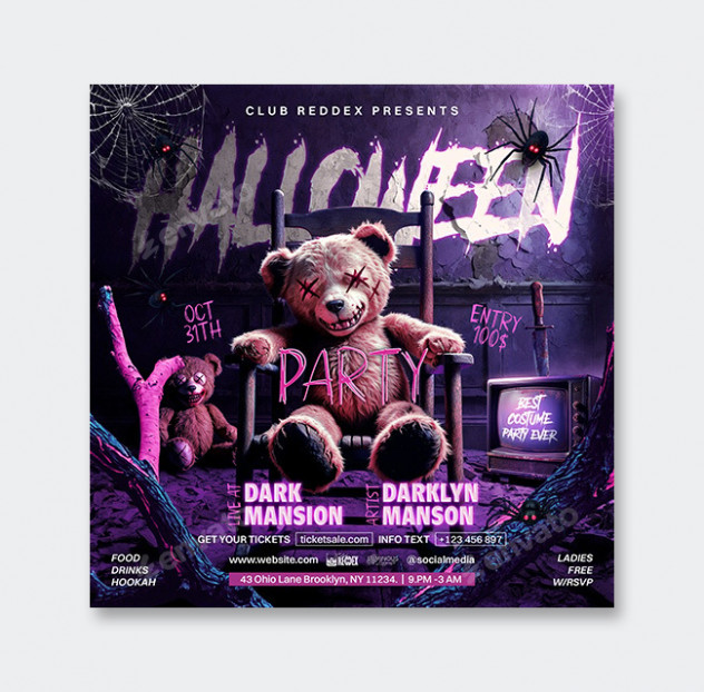 Halloween Party Flyer Template PSD - product preview 0