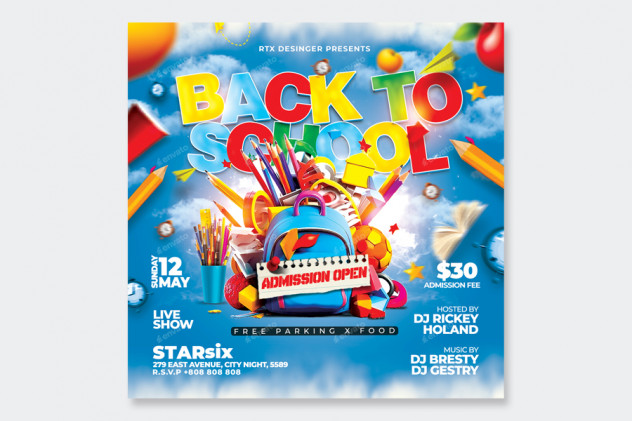 Back To School Flyer Template PSD