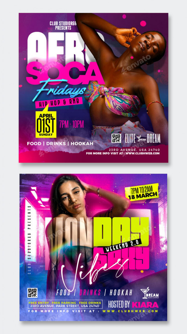 Preview of Party Flyer Template PSD Bundle - 2 in 1