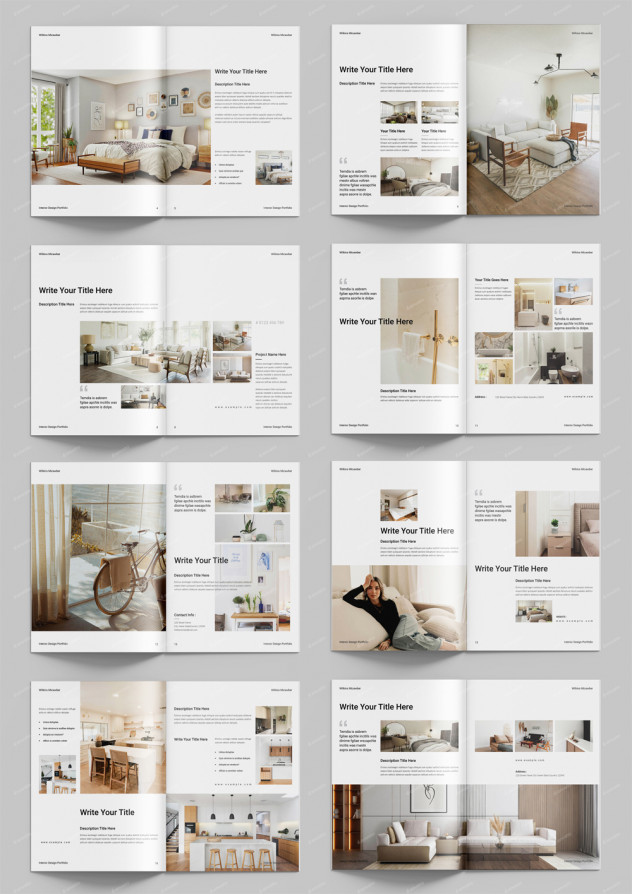 Preview of Interior Design Portfolio Brochure Template
