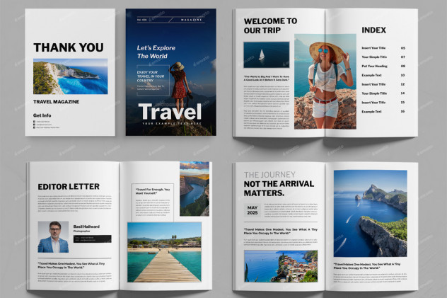 Travel Photo Album Book Template InDesign INDD - product preview 0