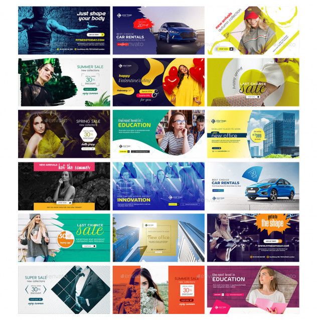 144 Multipurpose Facebook Banner Templates PSD Bundle - product preview 1