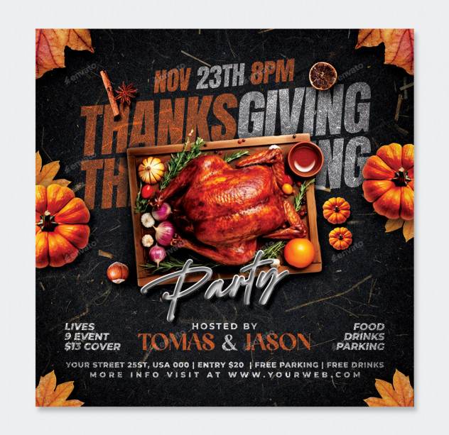 Thanksgiving Flyer Template PSD