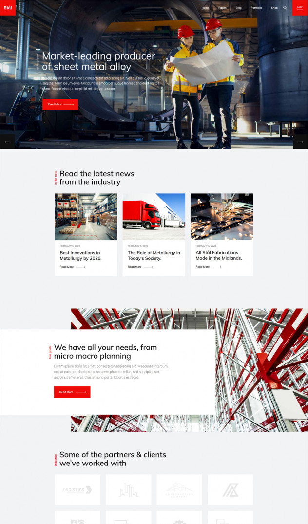 Stål – Modern Industrial & Construction WordPress Theme