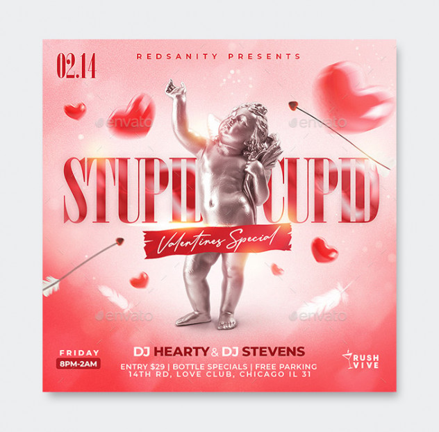 Valentines Flyer Design PSD