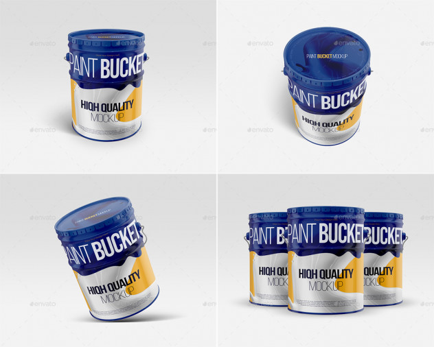 Paint Bucket Tin Mockup PSD - product preview 2