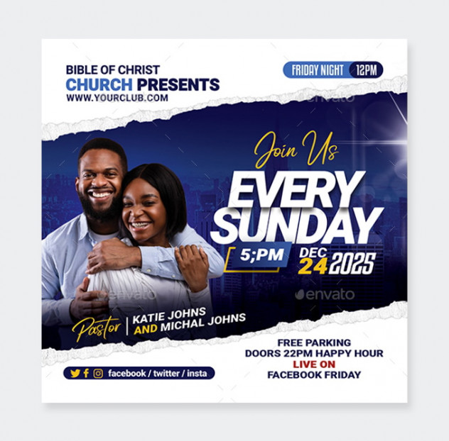 Church Flyer Design Template PSD