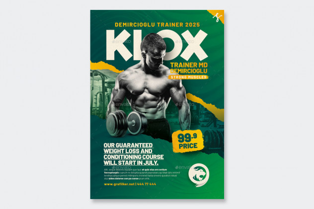 Fitness Trainer Flyer Templates PSD, INDD - product preview 0