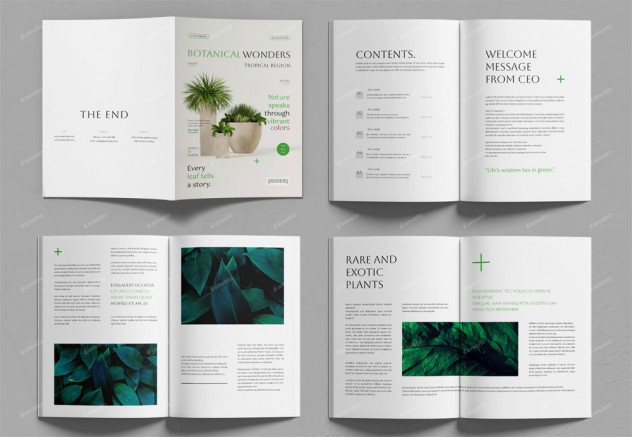 Botanical Magazine Design Layout Template InDesign INDD