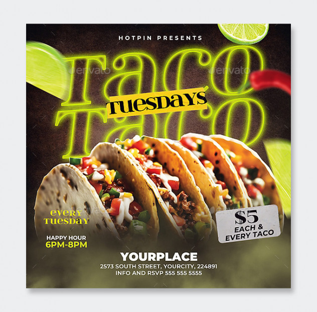 Taco Tuesday Flyer Template PSD