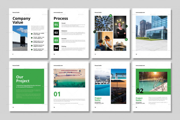 Construction Project Portfolio Brochure Template InDesign - product preview 1