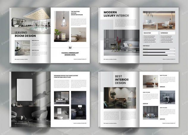 Interior Design Portfolio Template InDesign INDD preview #2