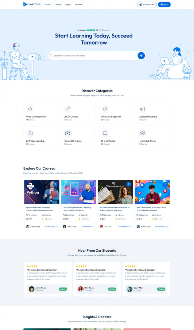 Preview of LearnUp - Education HTML Template