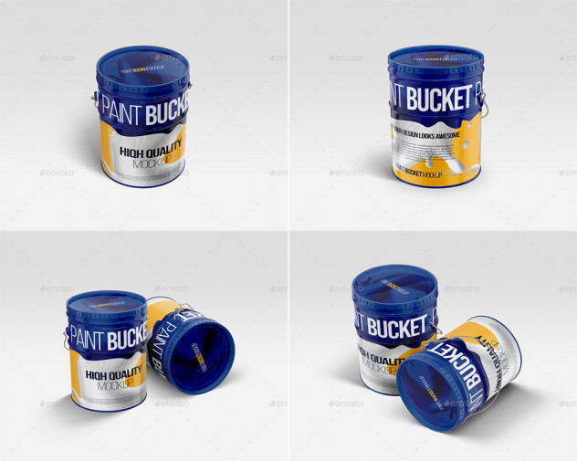 Paint Bucket Tin Mockup PSD - product preview 1