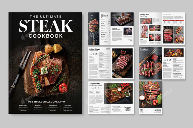 Cookbook Template InDesign IDML and INDD