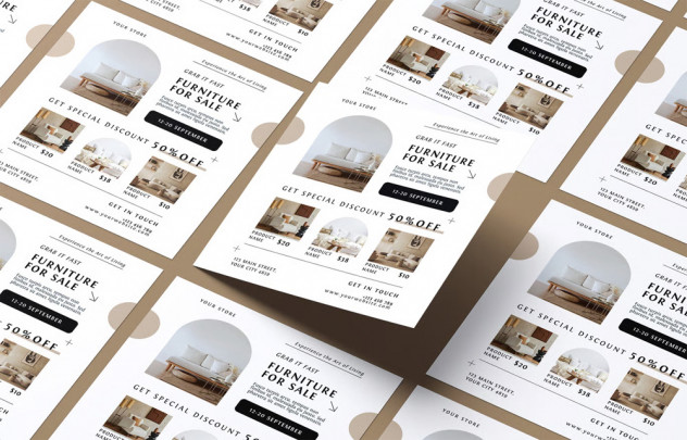 Furniture Flyer and Instagram Post & Story Templates preview #3