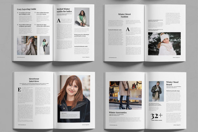 Elegant Winter Fashion Magazine Template preview #3