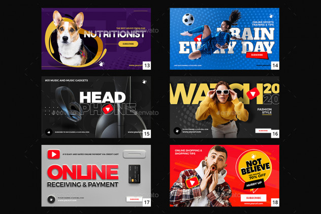 50 Youtube Thumbnail Templates PSD - product preview 2