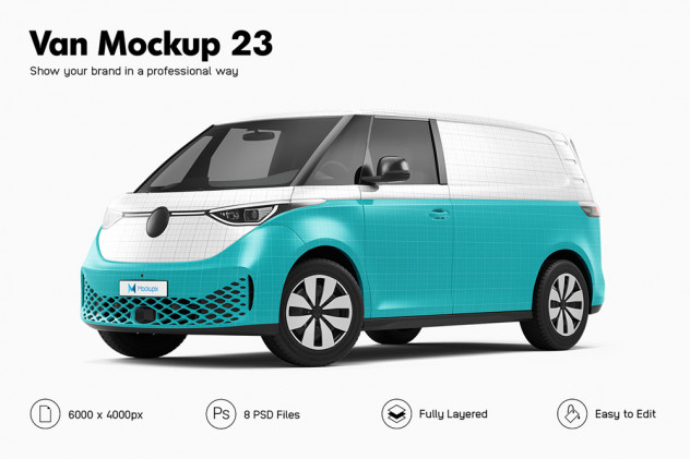 Volkswagen ID Buzz Electric Van Mockup - product preview 0