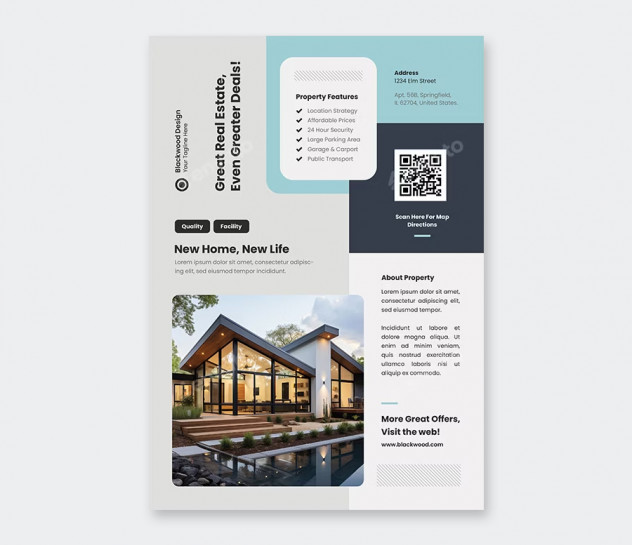 Modern Real Estate Flyer Template PSD