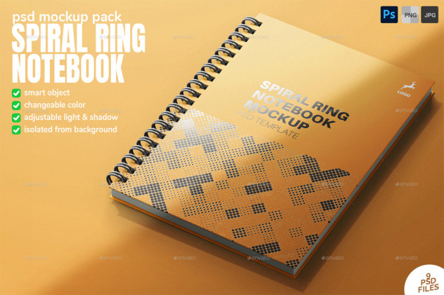 Notebook Spiral Ring PSD Mockup Set