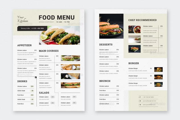 Restaurant Food Menu Template AI, EPS, MS Word