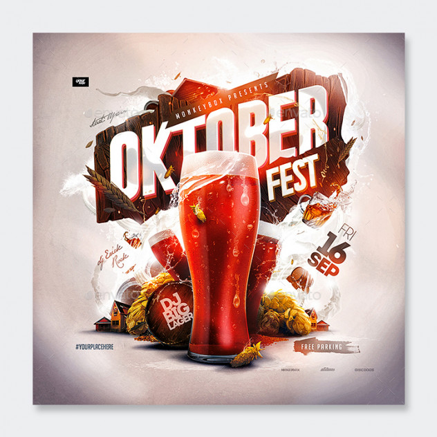 Oktoberfest Party Flyer Template PSD - product preview 0