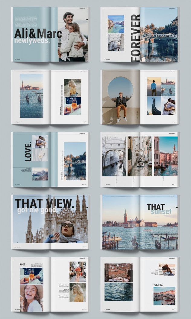 Preview of Modern Photo Album Template &ndash; InDesign INDD & IDML