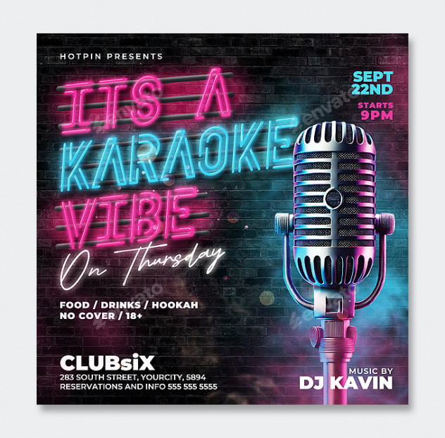 Karaoke Flyer Template PSD - product preview 0