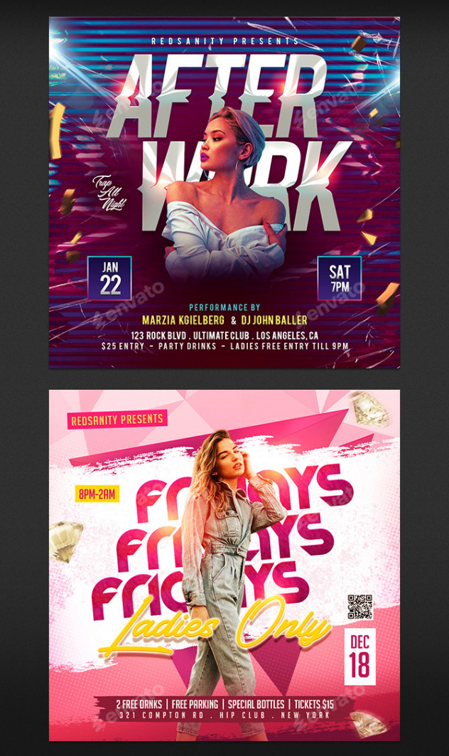 Night Club Party Flyer Design Bundle 2 in 1