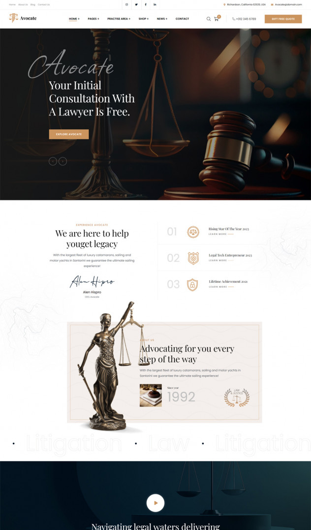 Avocate - Attorney Lawyer HTML Website Template - product preview 0