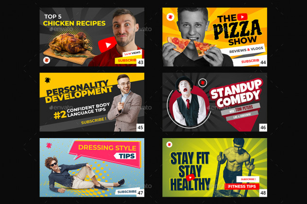 50 Youtube Thumbnail Templates PSD - product preview 7