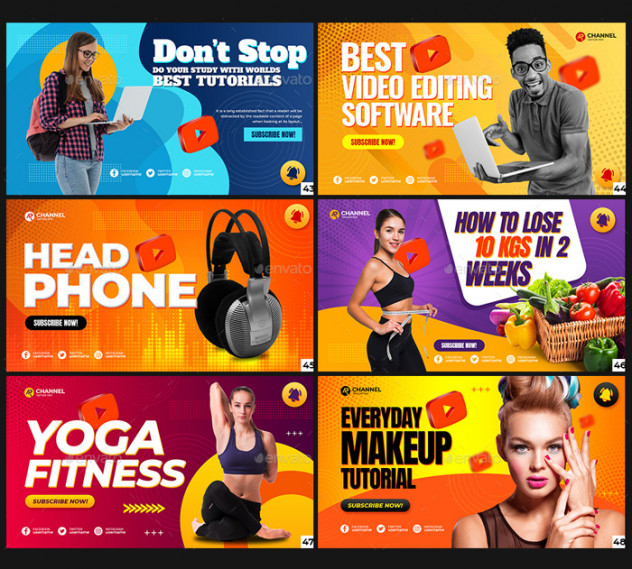 50 Multipurpose YouTube Thumbnail Templates PSD - product preview 7