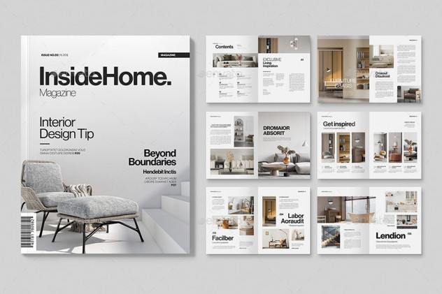 Interior Design Magazine Template InDesign INDD