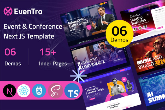 Preview of Event & Conference NEXT JS Template