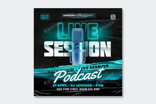 Podcast Flyer Template PSD