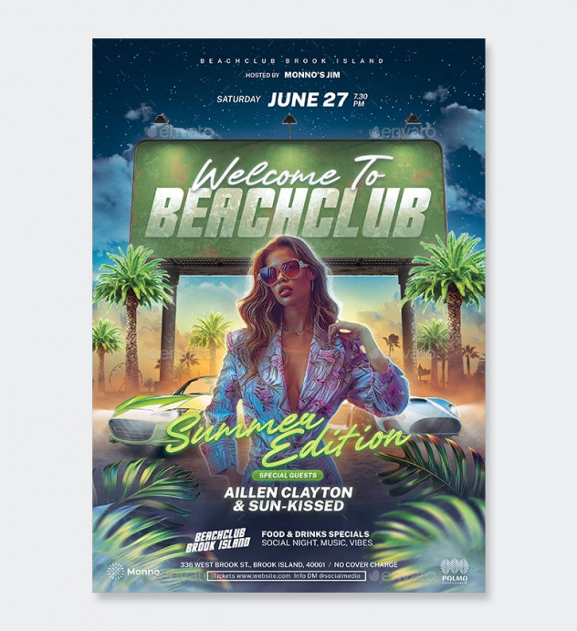 Summer Beach Party Flyer Template PSD - product preview 1