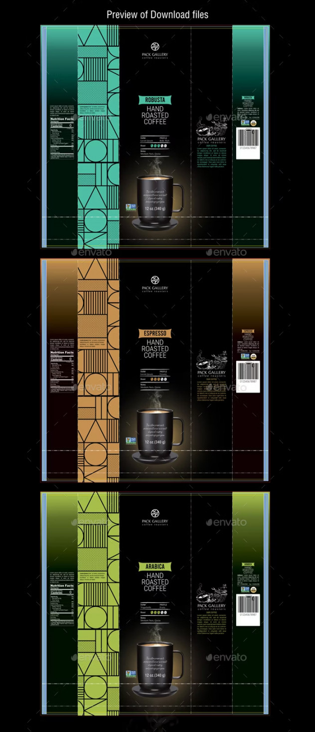 Coffee Packaging Template PSD, AI - product preview 1