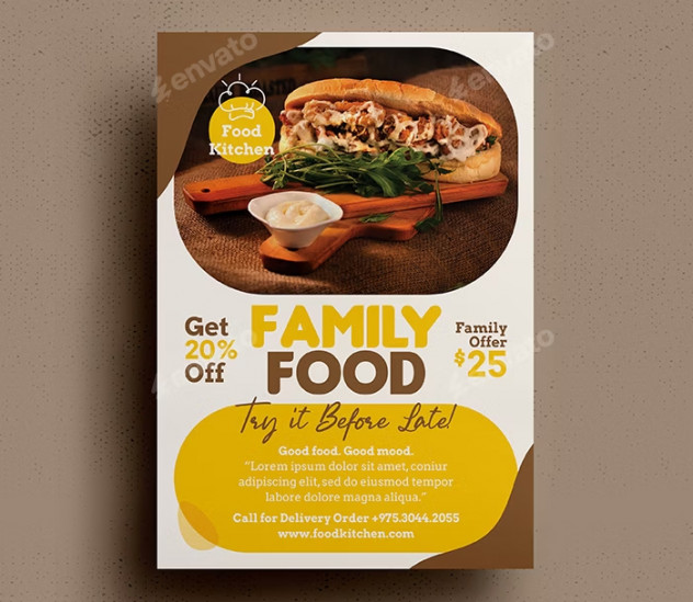 Restaurant Flyer Template PSD - product preview 0