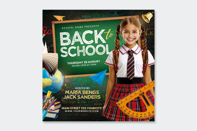 Back To School Flyer PSD