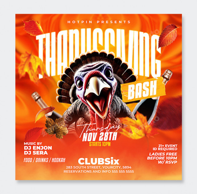 Creative Thanksgiving Flyer Template PSD