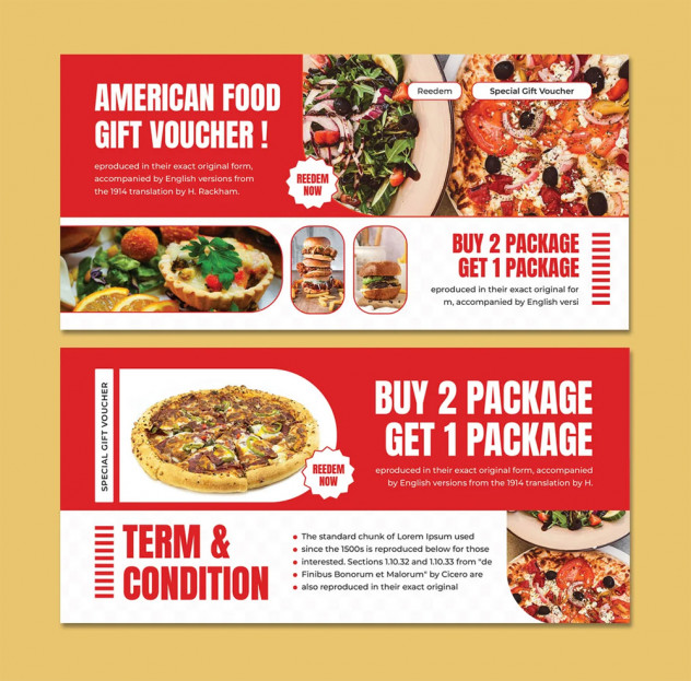 Preview of American Food Gift Voucher Template
