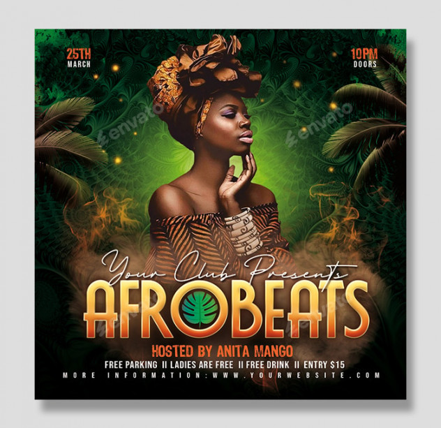 Preview of Afrobeats Flyer Template - PSD