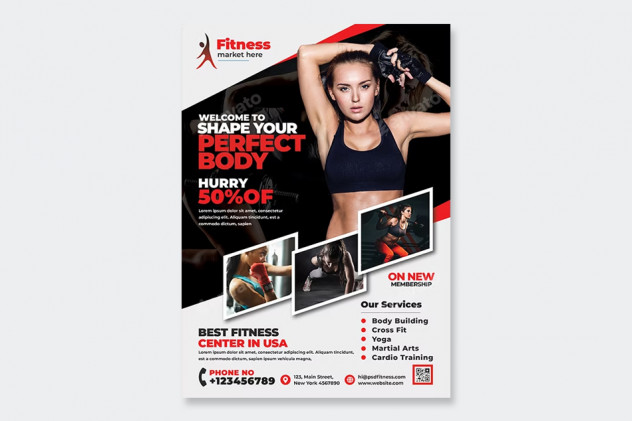 Fitness Flyer Template PSD - product preview 0