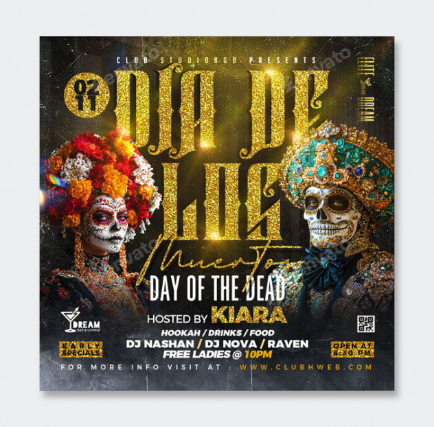 Dia De Los Muertos Flyer Template PSD